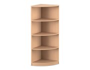 Flexeo Abschlussregal rund, Buche hell, 4 F�cher, Tiefe 48 cm