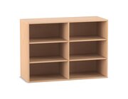 Flexeo Aufsatzregal, Buche hell, 6 F�cher, HxBxT: 90,9 x 126,4 x 38 cm