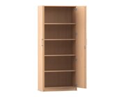 Flexeo Schrank mit Drehtren, Buche hell, 5 Ordnerhhen, HxBxT: 190x80x42 cm, Bogengriff mit Schloss