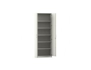 Flexeo Schrank, Drehtren, 6 Fcher, Dekor wei, HxBxT 226,5 x 80 x 42 cm, Bogengriff mit Schloss