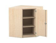 Flexeo Eckschrank, Ahorn honig, 3 Fcher, 1 Tr, Tiefe 40 cm, Bogengriff mit Schloss