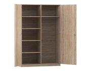 Flexeo Garderobenschrank mit einer Garderobe und 6 Fchern, Eiche natur, HxBxT: 190 x 126,4 x 60 cm, Dreholive