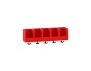 Flexeo Hngegarderobe Armadio, Dekor rot, HxBxT: 33 x 100 x 23 cm, mit 5 Haken