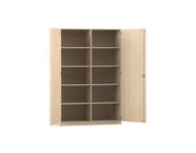 Flexeo Hochschrank Ahorn honig, 10 Fcher, 2 Tren, HxBxT: 190x126,4x50 cm, Schloss