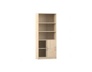 Flexeo Schiebetrenschrank mit Sockel, Ahorn honig, HxBxT 190x80x40 cm, Bgelgriff mit Schloss