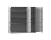Flexeo Musikschrank, Dekor grau, HxBxT190 x190,5 x 60 cm, Bogengriff mit Schloss