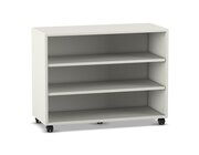 Flexeo Regal wei, BxHxT 94,8 x 72,8 x 40,8 cm, 3 Fcher, Rollen