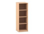 Flexeo mittelhohes Regal, Buche hell, HxBxT: 143,9x48,1x38 cm, 3 Fachbden, Sockel