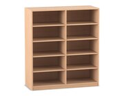 Flexeo Regal, Buche hell, 2 Reihen, 10 Fcher, HxBxT: 143,9x126,4x48 cm