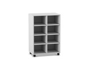 Flexeo Regal, Dekor grau, HxBxT: 98x66,5x40,8 cm, 2 Reihen, 8 Fcher, Rollen