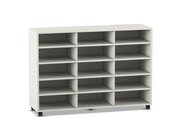 Flexeo Regal, Dekor wei, 3 Reihen, 15 Fcher, HxBxT 98 x 140 x 40,8 cm, Sockel