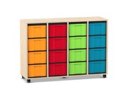 Flexeo Regal, Ahorn honig, HxBxT: 92,3 x 130,7 x 40,8 cm, 4 Reihen, 16 groe Boxen, Sockel