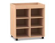 Flexeo Regal PRO, Buche hell, HxBxT: 83,2x73,1x48 cm, 2 Reihen, 6 Fcher, Aufkantung, Sockel