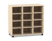 Flexeo Regal PRO, Ahorn honig, HxBxT 91,1 x 108,5 x 48 cm, 3 Reihen, 12 Fcher, mit Sockel