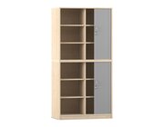 Flexeo Rollladenschrank, Ahorn honig, HxBxT: 190 x 94,4 x 48 cm, 12 Fcher, Mittelwand