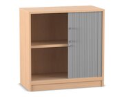 Flexeo Rollladenschrank mit Sockel, Buche hell, 2 Fcher, HxBxT: 80,1 x 80 x 40 cm, Bogengriff mit Schloss