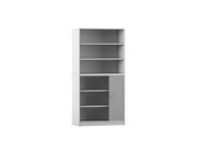 Flexeo Rollladenschrank grau, 6 Fcher, 1 Tr unten, HxBxT: 190 x 94,4 x 48 cm