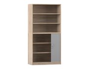 Flexeo Rollladenschrank, Eiche natur, 6 Fcher, 1 Tr unten, HxBxT: 190 x 94,4 x 58 cm
