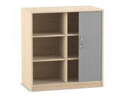 Flexeo Rollladenschrank mit Sockel, Dekor Ahorn honig, 4 Fachbden HxBxT: 99,1 x 94,4 x 48 cm