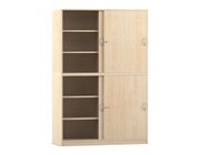 Flexeo Schiebetrenschrank, Ahorn honig, 12 Fcher, Mittelwand, 4 Tren, HxBxT: 190x126,4x48 cm