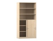 Flexeo Schiebetrenschrank mit 6 Fchern und zwei Tren unten, Buche hell, HxBxT: 190 x 94,4 x 58 cm