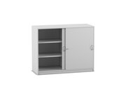 Flexeo Schiebetrenschrank, Dekor grau mit 6 Fchern, HxBxT 99,1 x 126,4 x 48 cm