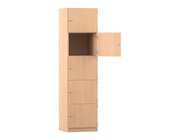 Flexeo Schliefachschrank 5 geschlossene Fcher, Buche hell, Transchlag rechts, HxBxT 190 x 48,1 x 40 cm