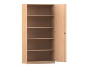 Flexeo Schrank, 5 Fcher, 2 Tren, 190x94,4x50 cm  Holzdekor: Buche hell Schlieart: Dreholive