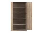 Flexeo Hochschrank mit Drehtren, Eiche natur, 4 Fachbden, HxBxT: 94,4 x 190 x 60 cm, Dreholive