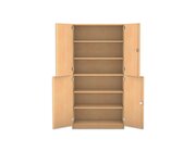Flexeo Schrank wei, 4 Halbtren, 6 Fcher, HxBxT 190x94,4x40 cm, Schloss
