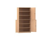 Flexeo Schrank Buche hell, 4 Halbtren, 6 Fcher, HxBxT 190x94,4x50 cm, Bogengriff mit Schloss