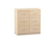 Flexeo Schrank 99,1x94,4x50 cm, 6 groe Schubladen, Holzdekor Ahorn honig