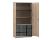 Flexeo Schrank, Eiche natur, HxBxT: 190x94,4x60 cm, 9 groe Boxen, 3 Fcher, 2 Tren,  Dreholive