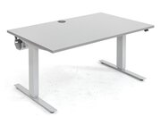 Flexeo Schreibtisch 140 x 80 cm, Dekor grau, elektrisch hhenverstellbar 63 bis 129 cm