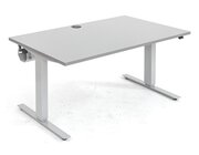 Flexeo Schreibtisch grau/Gestell weialuminium, hhenverstellbar, 140 x 80 cm