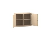 Flexeo Unterschrank 99,1x126,4x60 cm, 4 Fcher, Holzdekor Ahorn honig, Schlieart Schloss, ohne Rollen