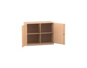 Flexeo Unterschrank, Buche hell, 4 Fcher, HxBxT: 99,1 x 126,4 x 40 cm, Bogengriff mit Schloss