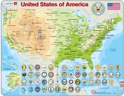 Larsen Lernpuzzle Vereinigten Staaten von Amerika (USA) physisch (in Englisch)