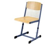 Ecoflex Schlerstuhl hhenverstellbar 38-46 cm, Stahlfarbe lichtgrau RAL 7035, Kunststoffkappen