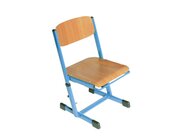 Ecoflex Schlerstuhl hhenverstellbar 34-42 cm, Stahlfarbe blau. Filzgleiter