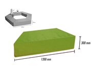 Trapezelement, Softbaustein grn, 120 x 30 cm