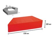 Trapezelement, Softbaustein rot, 120 x 30 cm