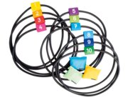 Jump & Throw, 10 bunte Ringe und 3 Wurfsckchen, ab 4 Jahre