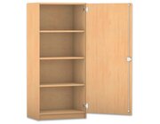 Flexeo mittelhoher Schrank, 4 Fcher, Transchlag rechts, Bogengriff mit Schloss, HxBxT: 143,9 x 64,1 x 40 cm