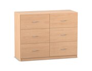 Flexeo Hngeregister-Schrank mit Sockel, Buche hell, 6 groe Schubladen HxBxT: 99,1 x 126,4 x 60 cm