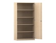 Flexeo Hochschrank mit 5 groen Fchern und Tren, Ahorn honig, Dreholive, Tiefe 50 cm