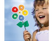 Bastelset Windrad-Blumen, Blanko-Material, ab 3 Jahre