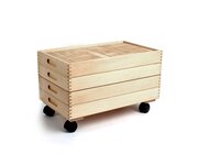 Set Bauwagen mit 252 Quadern 10cm x 5cm x 2,5cm, Buche natur