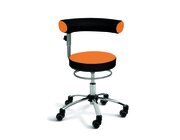 Sanus-Air Gesundheitsstuhl 42-51 cm, hhenverstellbare Lehne und Pilates-Sitzkissen, Kunstleder orange/schwarz mit Rollstopp