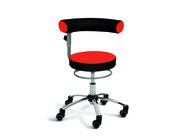 Sanus-Air Gesundheitsstuhl 42-51 cm, hhenverstellbare Lehne und Pilates-Sitzkissen, Kunstleder rot/schwarz mit Rollstopp